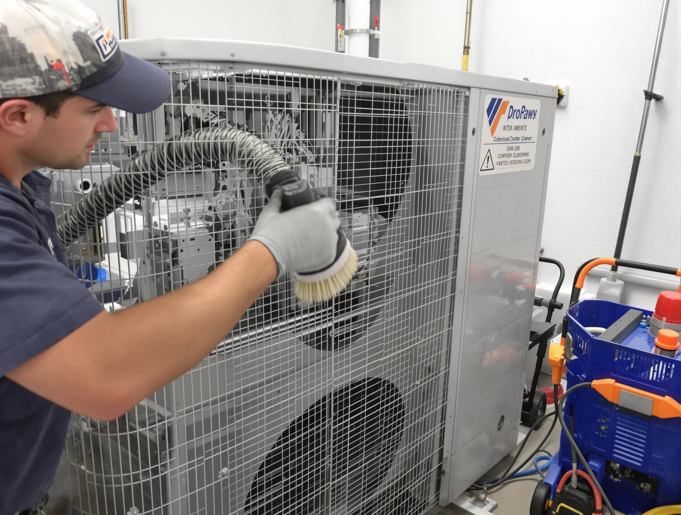 Robinson Air Duct Cleaning specialist performing precision AC coil cleaning for improved system performance in Robinson