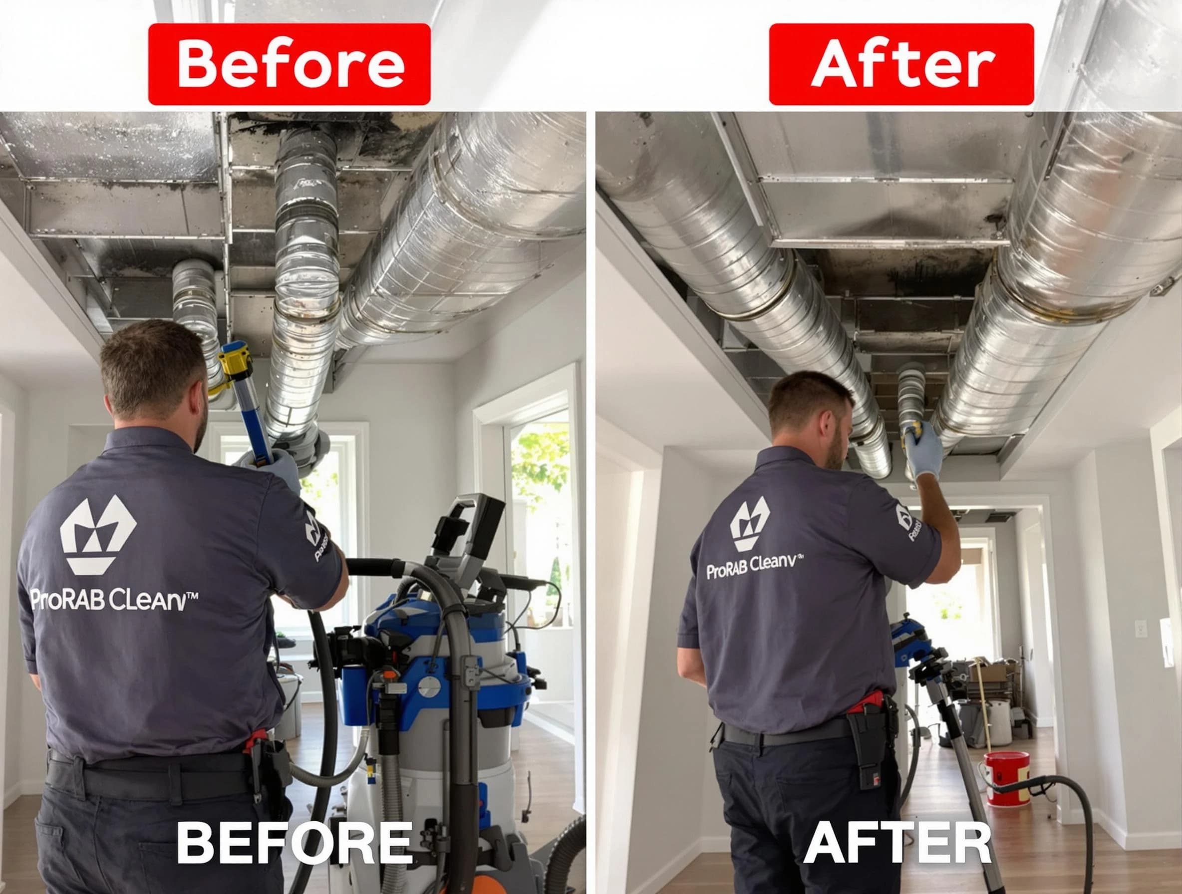 Robinson Air Duct Cleaning expert performing thorough residential duct cleaning in a Robinson home