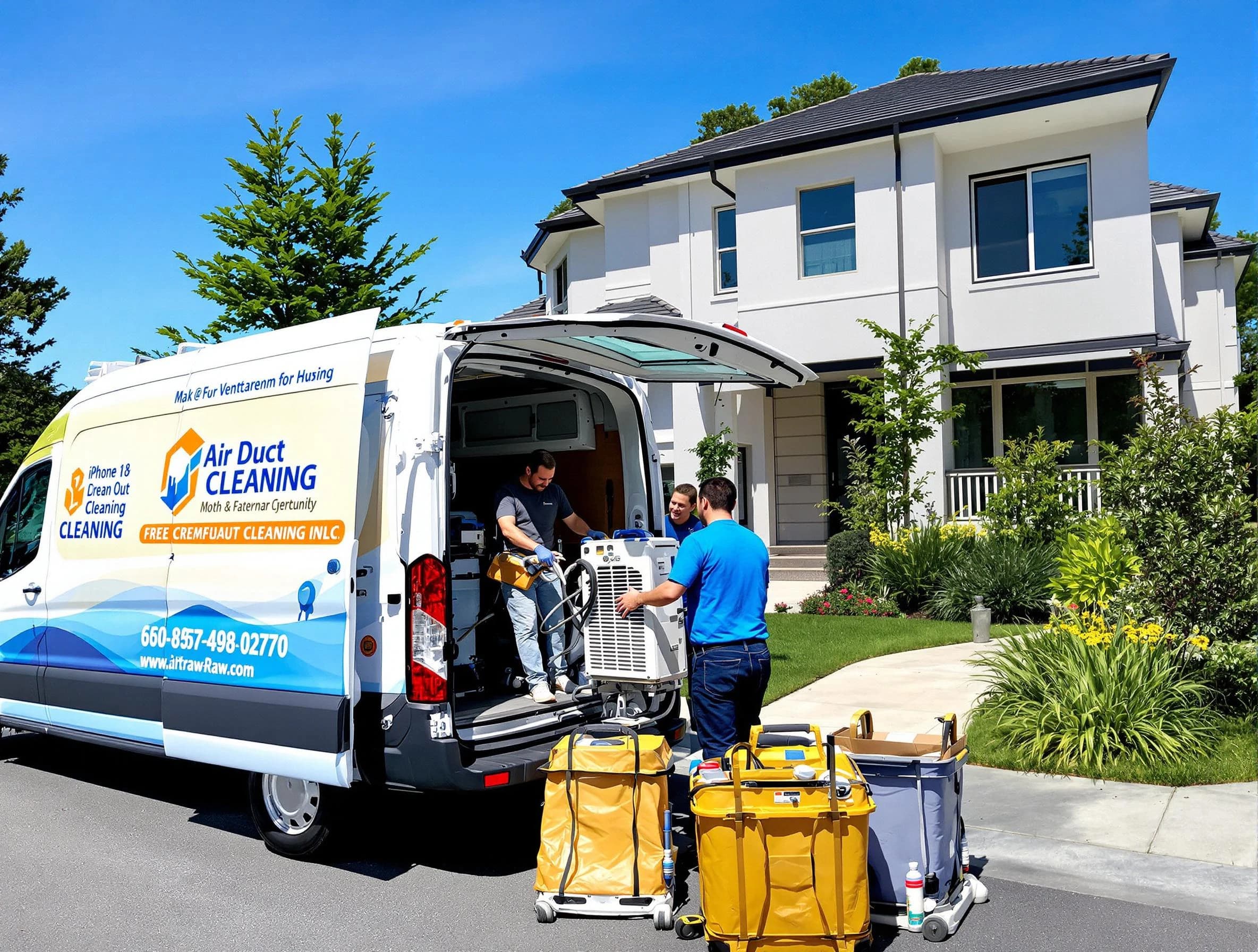 Robinson Air Duct Cleaning technician performing professional air duct cleaning in Robinson