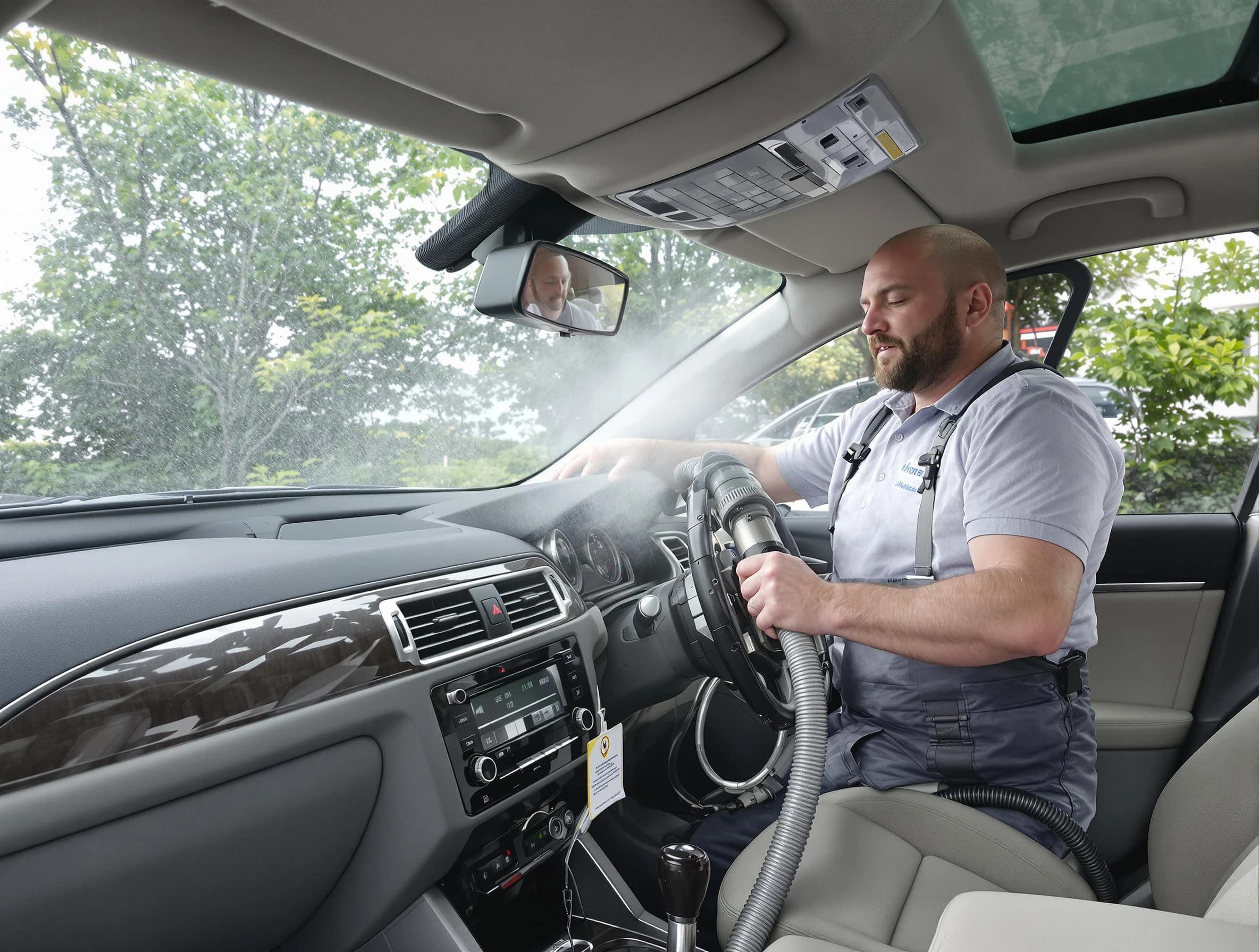 Robinson Air Duct Cleaning specialist performing professional car duct cleaning in Robinson