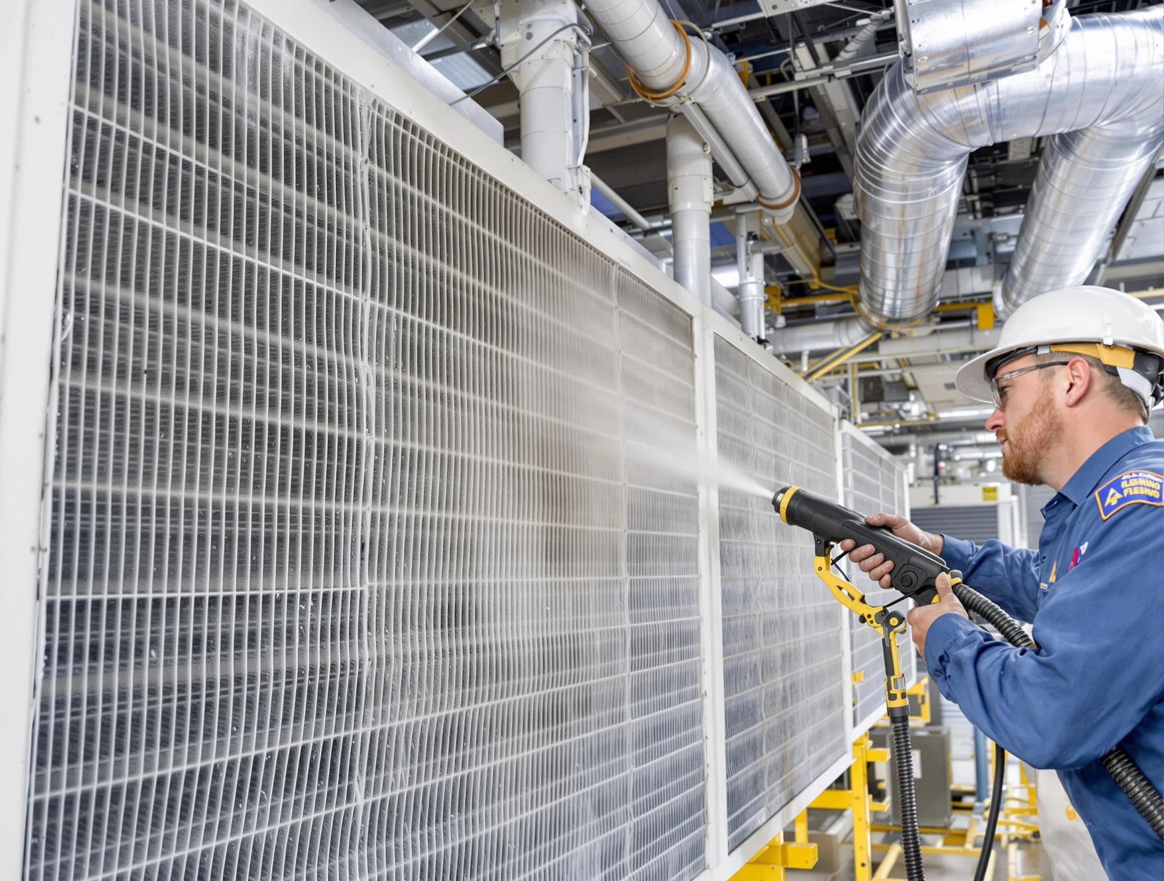 Professional commercial coil cleaning by Robinson Air Duct Cleaning in Robinson