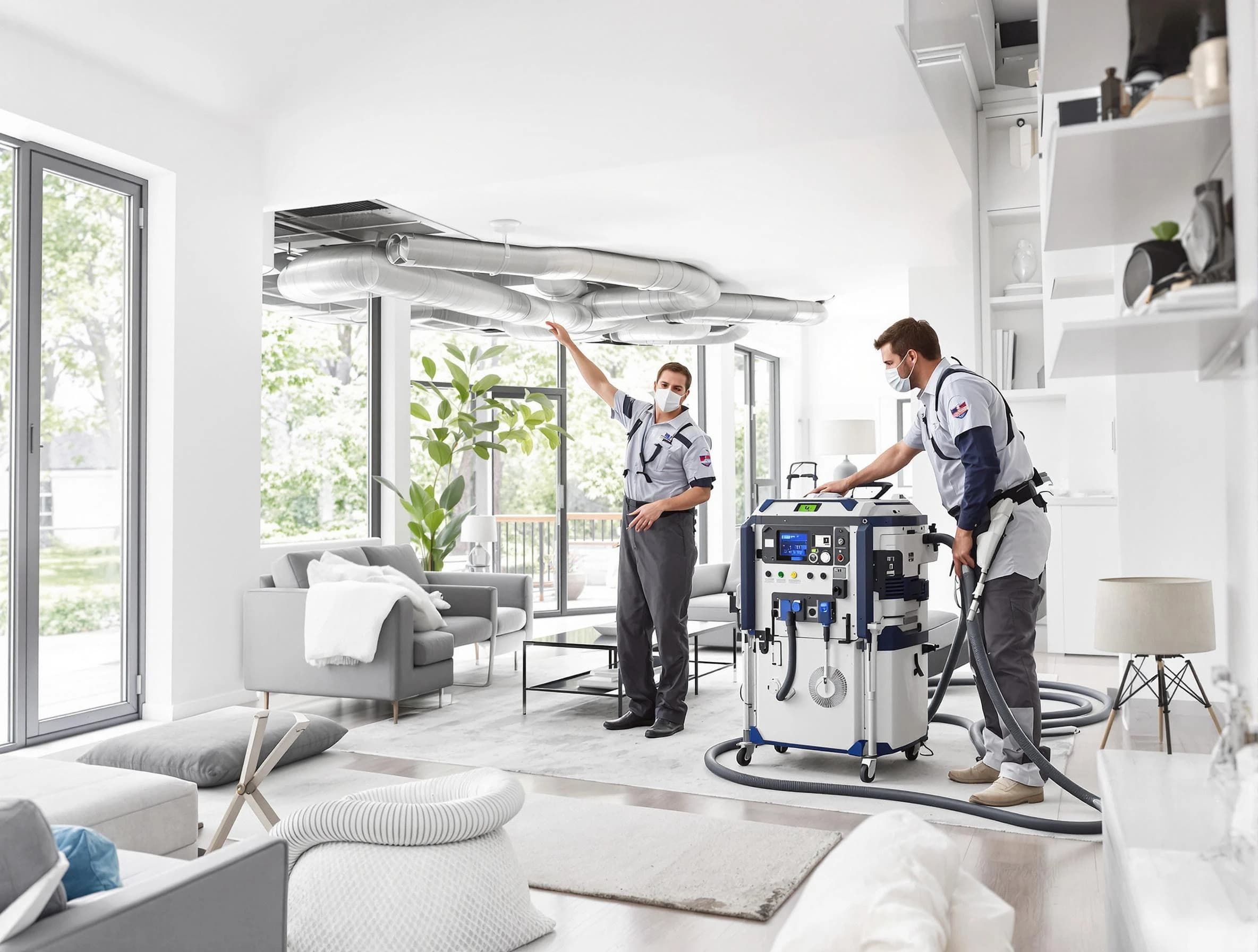 Robinson Air Duct Cleaning professional conducting pure air duct cleaning with state-of-the-art equipment in Robinson